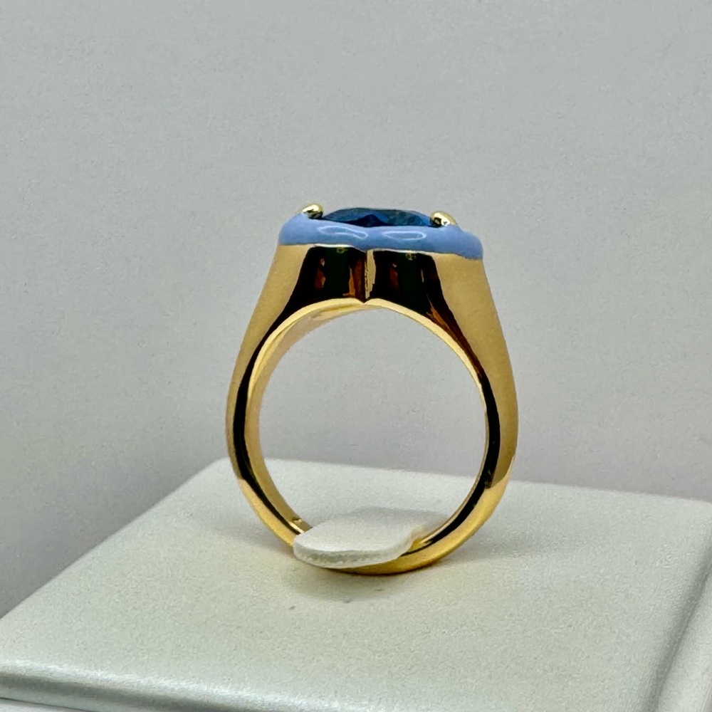 KATE SPADE 💙 Blue Heart Sweetheart Signet Ring NWT - (7) - Picture 5 of 5